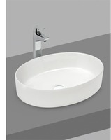 Lavabo Suspendu Moderne en Céramique Ovale Sopie – Élégant Lavabo de Salle de Bain de Luxe à Poser sur Plan