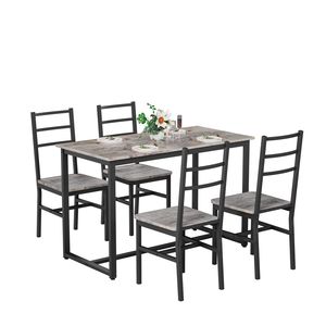 Set da Pranzo Stile Fattoria per 4 Persone, Kit Moderno Mid-Century di Tavolo e Sedie da 5 Pezzi per Sala da Pranzo - Product Image 2