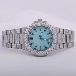 Reloj de Moda con Diamantes de Laboratorio VVS Moissanite, Relojes Elegantes Hechos a Mano para Hombre, Disponibles en Stock desde India - Product Image 1