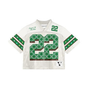 Camiseta de Fútbol Americano Personalizada Blanca y Verde 22, Impresión por Transferencia de Calor, Unisex, para Adultos, Transpirable, Sin Mangas, para Todas las Temporadas, 100% - Product Image 1