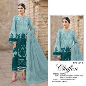 Elegante Traje Salwar Pakistaní de Organza con Bordado a Mano Exquisito, la Elección Perfecta para Ocasiones Festivas y de Fiesta - Product Image 2