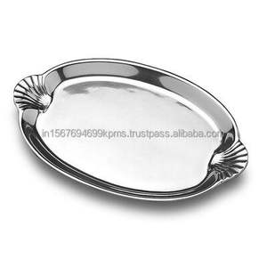 Trending <b>Aluminium</b> <b>Tray</b> With Leave Handles Wedding Decorative Silver Coated Unique Multifunctional Rectangular <b>Tray</b> for Serving - Product Image 4