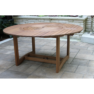 Round Contemporary Coffe <b>Table</b> Made of Solid Teak Wood High Quality <b>Brown</b> Finish Durable & UV-Resistant for Indoor/Outdoor Use - Product Image 1