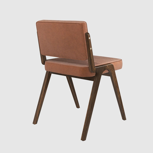 Modern Solid Wood <b>Dining</b> <b>Chair</b> Upholstered Faux Leather Seat Back Midcentury Design for Home <b>Dining</b> Use - Product Image 3