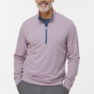 Men's <b>White</b> <b>Quarter</b>-<b>Zip</b> Pullover Full Sleeve Solid Color Casual Golf Sweatshirt Quick Dry Knitted Polyester - Product Image 4