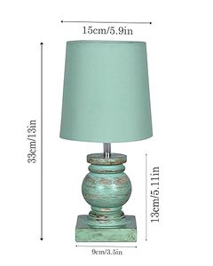 <b>Green</b> Distressed Wood <b>Table</b> Lamp Jute Dome Shade Rustic Trophy Base Farmhouse <b>Bedside</b> Night Light Round Indoor - Product Image 2