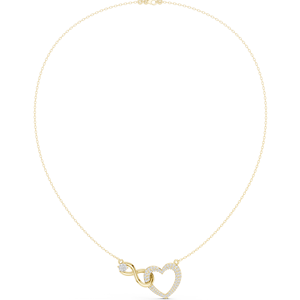 Fashionable Engagement Party Wedding Gift Jewelry 925 Sterling Silver <b>Gold</b> Plated Moissanite Diamond <b>Infinity</b> Heart Link Chain - Product Image 1