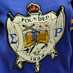 Custom Sigma Gamma Rho Women Chenille V Neck Varsity Sweater Embroidered Greek Letter Sorority Knit Pullover College Fashion - Product Image 4