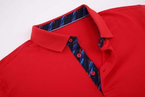 เสื้อยืดโปโลแขนสั้นผ้าโพลีเอสเตอร์สีพื้นสำหรับผู้ชายปักโลโก้แบรนด์ตามสั่ง100% - Product Image 3