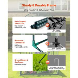 5.9 X 2.98 X 4.9 ft Wind-Resistant Tall Crop Cage with Zippered Door Outdoor Raised Bed Cover Easy Install <b>Garden</b> Patio Air <b>Tent</b> - Product Image 3