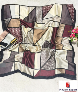 Pañuelo de satén suave con impresión personalizada, servicio de marca OEM ODM para eventos de promoción empresarial, marketing, pañuelo de satén de lujo - Product Image 1