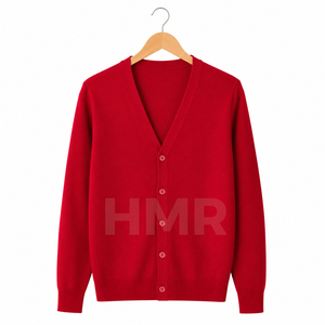 HMR Sorority Sisterhood Acrylic <b>Red</b> <b>Cardigan</b> Embroidered Winter Eco-Friendly Ladies Solid Color Button Front - Product Image 5