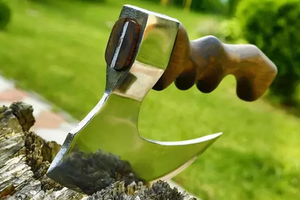 Wholesale THEWIZ CRAFTS Industrial Grade High Carbon Steel Kitchen Survival Hatchet Pizza Cutter <b>Axe</b> 3-Year Warranty Wood <b>Handle</b> - Product Image 4