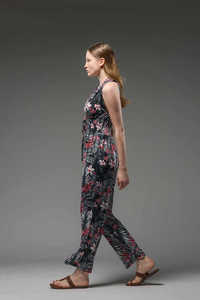 Mono estampado de algodón para mujer, sin mangas, cuello en V, cintura elástica, ajuste holgado, ropa informal para la playa - Product Image 5