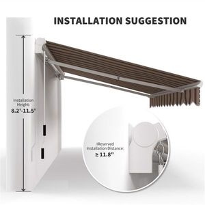 Tenda da Sole Estensibile in Lega di Alluminio per Balcone/Patio con Protezione dalla Pioggia (Operazione Manuale, Finitura Rivestita) - Product Image 2