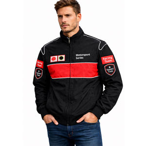 Veste de course A1 personnalisée pour homme, veste bomber vintage de sport automobile zippée, patch d'équipe personnalisé, veste coupe-vent streetwear - Product Image 1