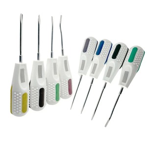 Kit de 10 Élévateurs Dentaires Manuels en Acier Inoxydable – Extracteur de Dents Courbé/Droit, Élévateur de Racine, Outils de Chirurgie Buccale, Poignée Ergonomique - Product Image 4