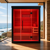 Rumah Sauna Dalam Ruangan Thermo Pine dengan WiFi Pintar Opsional Terapi Cahaya Merah Steam Cube Sauna 2 Orang Pemanas Listrik OEM Hotel