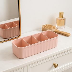 Organisateur de rangement en plastique moulé par injection rectangulaire multifonctionnel à 5 couches, design imperméable et anti-poussière, boîte de séparation pour tiroir/placard - Product Image 1