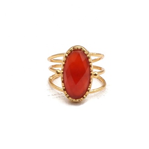 Belle bague en pierres précieuses calcédoine bleue forme ovale bijoux en pierres précieuses bleues faits à la main 9X18mm bague de créateur de pierres précieuses bijoux pour elle - Product Image 3