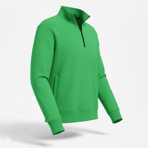 Nouveau Sweat-shirt Athlétique Homme Personnalisable en Tissu Polaire Durable à Fermeture Éclair, Uni, Séchage Rapide, Vêtement de Sport, Sweat-shirt à Col Zippé Court - Product Image 2