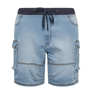 ชุดเดรสยีนส์ขาสั้นผู้ชายไซส์ใหญ่ ระบายอากาศได้ดี ใส่สบายๆ สำหรับฤดูร้อน ทรงขากว้าง สามารถปรับแต่งได้ ขายส่ง - Product Image 1