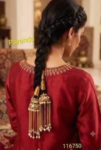 Luxury Bridal Paranda Traditional Hair Tassel Pearl Chain Hair <b>Accessory</b> Wedding <b>Braid</b> Ornament for Women Festival Wear - Product Image 3