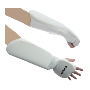 U-BEST White Customized Unisex Martial Arts Training Forearm Pads Cloth Guards Karate Taekwondo Muay Thai Kick <b>Boxing</b> Made - Product Image 4