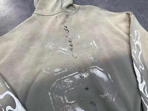 Sweat à capuche zippé personnalisé à faible MOQ, imprimé à la main, respirant, coupe oversize, 100% coton French Terry, délavé à l'acide, effet soleil, coupe classique - Product Image 5