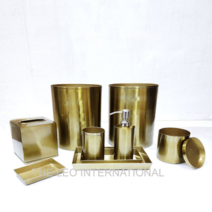 Ensemble d'accessoires de salle de bain de luxe écologiques en marbre créatif, six pièces, offrant un charme artistique pour le comptoir de salle de bain moderne - Product Image 3