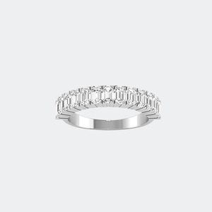 925 Sterling <b>Silver</b> EmeraldCut Lab Grown Diamond <b>Ring</b> Women Luxury 1.30CTW Certified EF Color VS VVS Purity Wedding Band Jewelry - Product Image 1