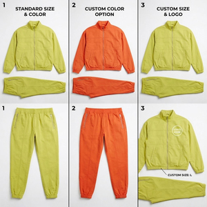 Men Athletic Windbreaker Suit Full Zip up Sports Jacket with Training Pants OEM Manufacturer - Product Image 4