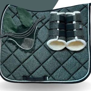 Wholesale Horse-Riding <b>Foam</b> Saddle <b>Pads</b> Set <b>Foam</b> Satin Horse Dressage Ear Bonnets Jumping Brushing Boots Equestrian Equipment - Product Image 2