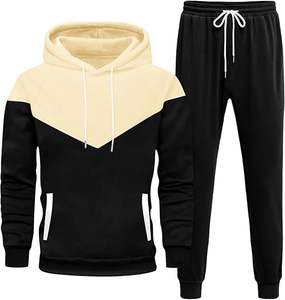 Conjuntos de 2 piezas para hombre, sudadera con capucha de colores en bloques, pantalones deportivos, conjunto informal deportivo para hombre - Product Image 1
