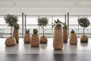 Grand vase en bois massif pour plantes d'intérieur/extérieur, décoration moderne pour la maison, hôtel, jardin, pour pot de fleurs et jardinière, matériau en bois massif - Product Image 2