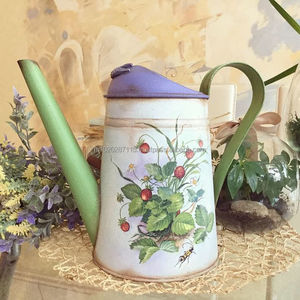 Arrosoir galvanisé au design imprimé en émail vibrant, idéal pour les compositions florales, la décoration de jardin et le style de ferme rustique - Product Image 6