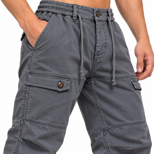 Pantalones Cargo Jogger para Hombre con Cintura Elástica y Cordón, Pantalones Utilitarios con Múltiples Bolsillos para Uso Casual - Product Image 5