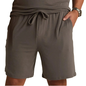 Shorts de jogging personnalisables pour hommes en coton biologique, motif bambou, longueur genou, bermudas, cordon de serrage, motif uni, pantalon de survêtement en jersey - Product Image 3