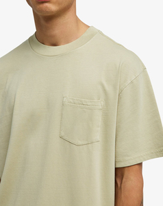 T-shirt décontracté pour homme de haute qualité, coupe classique, vert clair uni, manches courtes, col rond, 100 % coton jersey tricoté, teint uni, 2026 - Product Image 4