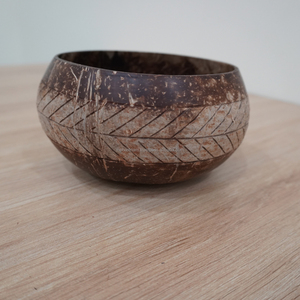 Juego de cuencos para servir de coco orgánico básico rústico de Vietnam MPL, cucharas desechables crudas naturales, decoración del hogar, regalos de negocios - Product Image 1