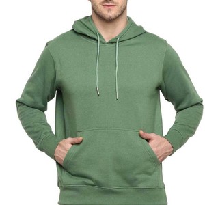 Sweat-shirt à capuche unisexe vert, coupe classique, en molleton de coton, pull décontracté avec poche, vêtement d'automne - Product Image 4