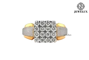 Jewelux 925 <b>Silver</b> 18K Gold Plated Cocktail <b>Ring</b> with <b>Emerald</b> Cut Channel Setting Geometric Luxury Unisex Design From India - Product Image 3