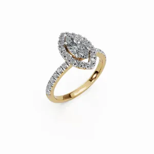 Nouvelle collection - Bague solitaire en diamant de forme marquise cultivé en laboratoire en or jaune 18 carats - Certifié IGI - Pureté VVS - Luxe pour femmes - Product Image 4