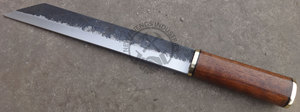 Cuchillo Vikingo Seax de Acero al Carbono Forjado a Mano, Hoja de 11 Pulgadas, Madera de Nogal, Empuñadura de Latón, Ambidiestro, Supervivencia al Aire Libre, Caza - Product Image 2