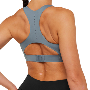 Soutien-gorge de sport pour femme, bleu fer, avec logo personnalisé, en nylon et élasthanne, haute élasticité, respirant, pour la course, la gym, le fitness et l'entraînement - Product Image 5