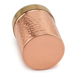 Empty Hammered Copper Candle Jar With Brass Lid Custom Logo Eco-Friendly Metal Candle Container For Soy Wax Candle Making Bulk - Product Image 1