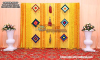 Guirlandes de pompons multicolores pour décorations de concert de mariage indien moderne, taille personnalisée, perles artificielles durables en fibre de verre