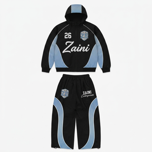 Veste coupe-vent pour homme, tissu polaire polyester premium 280 GSM, noir, bleu ciel, panneau incurvé, broderie personnalisée par sublimation, transfert thermique - Product Image 1
