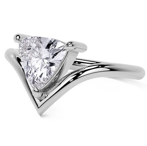 Anillo de Moissanita con Corte Trillón, Plata de Ley 925, Chapado en Oro Blanco, Engaste de Garras, Certificado, de Lujo para Compromiso, Boda y Novia - Product Image 3