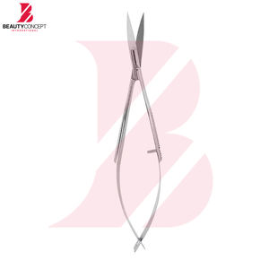 Tijeras de belleza para dar forma a cejas y pestañas, microtijeras de resorte con mango redondo y borde cruzado, 7 unidades, rectas - Product Image 5